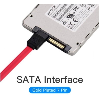 Кабель для передачі даних SATA 3.0 7pin F/F 0.5m L Red Vention (KDDRD)