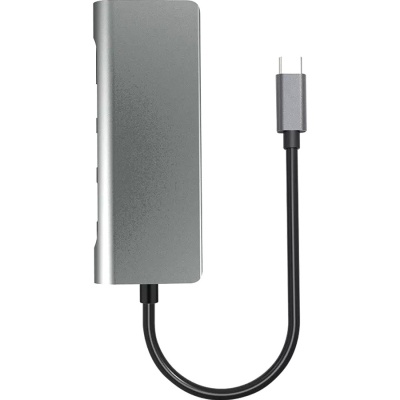 Концентратор Prologix USB3.1 Type C to HDMI+2*USB3.0+PD+Lan+TF+SD (PR-WUC-105B)