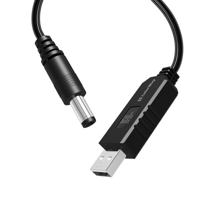 Кабель живлення USB to DC 5.5x2.5mm 9V 1.0m black ColorWay (CW-CBUD066-BK)
