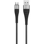 Дата кабель USB 2.0 AM to Micro 5P 1.0m 2.4A nylon BX32 black BOROFONE (6931474710437)
