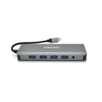 Концентратор VEGGIEG USB-C 9-in-1 USB-C + 4xUSB 3.0 + 2xHDMI + VGA + SD/TF + RJ45 0.1m silver (TC12)