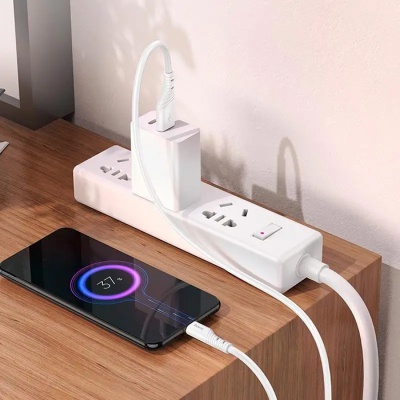 Дата кабель USB 2.0 AM to Micro 5P 1.0m Crystal color silicone X97 white HOCO (6931474799838)