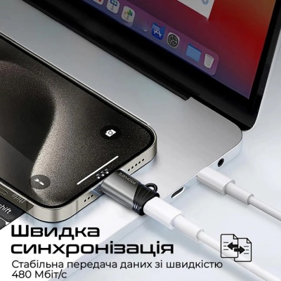 Перехідник Lightning M to USB-C F Promate (link-ci)