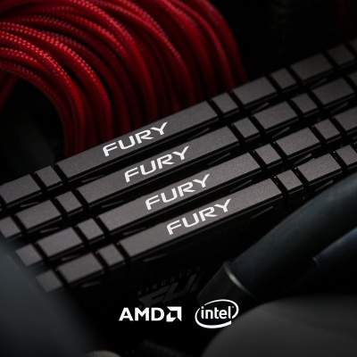 Модуль памяти для компьютера DDR4 128GB (4x32GB) 3200 MHz Renegade Black Kingston Fury (ex.HyperX) (KF432C16RBK4/128)