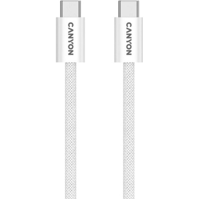 Дата кабель USB-C to USB-C 1.0m 60W Magnet Braided White Canyon (CND-CCMG60AB15W)