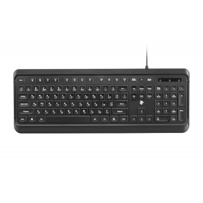 Клавіатура 2E KS120 White backlight USB Black (2E-KS120UB)