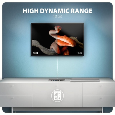 Концентратор AXAGON USBC to 2xUSBA + 1xUSBC + 2xHDMI + RJ45 + PD100W 0.15m gray (HMC-7HX2)