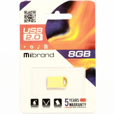 USB флеш накопичувач Mibrand 8GB lynx Gold USB 2.0 (MI2.0/LY8M2G)