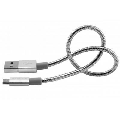 Дата кабель USB 2.0 AM to Micro 5P 0.3m silver Verbatim (48865)