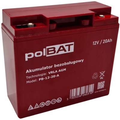 Батарея до ДБЖ polBAT AGM 12V-20Ah (PB-12-20-A)