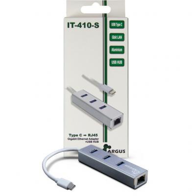 Переходник USB Type-C to RJ45 LAN 10/100/1000Mbps Argus (IT-410-S)