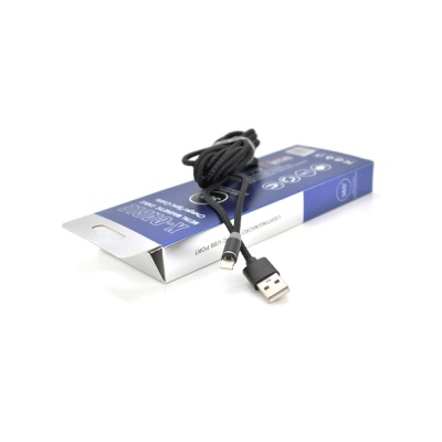 Дата кабель USB 2.0 to Lightning 2.0m 2A magnetic nylon black PiPo (18166)