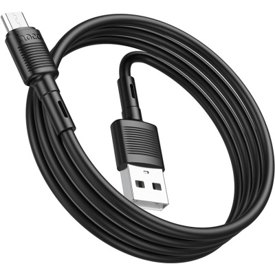 Дата кабель USB 2.0 AM to Micro 5P 1.0m 2.4A PVC X83 black HOCO (6931474770882)