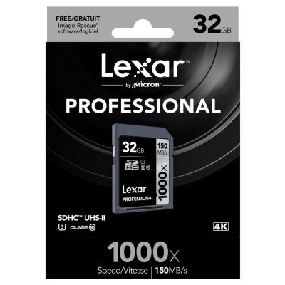 Карта памяти Lexar 32GB SDHC class 10 UHS-II U3 4K (LSD32GCRBEU1000)