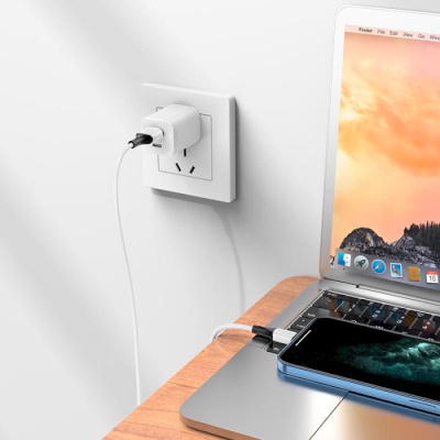 Дата кабель USB 2.0 AM to Lightning 1.0m 2.4A silicone BX79 white BOROFONE (6974443384758)