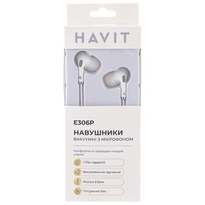 Навушники Havit HV-E306P White (HV-E306P)