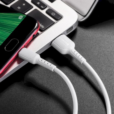 Дата кабель USB 2.0 AM to Micro 5P 1.0m 2A PVC BX16 white BOROFONE (6957531099482)