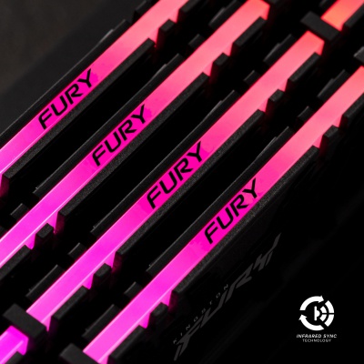 Модуль пам'яті для комп'ютера DDR4 16GB 3200 MHz Fury Beast RGB Kingston Fury (ex.HyperX) (KF432C16RB1A/16)