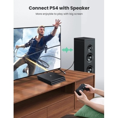 Кабель мультимедійний Optical Toslink 1.0m AV122 black UGREEN (70890)