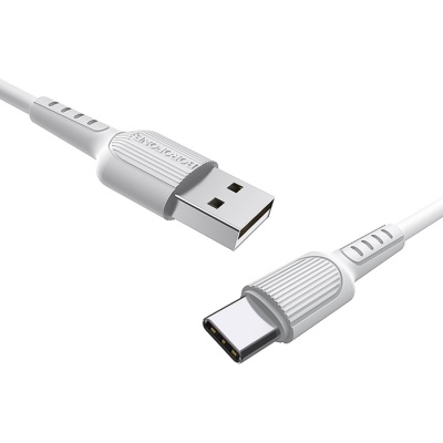 Дата кабель USB 2.0 AM to USB-C 1.0m 2A PVC BX16 white BOROFONE (6957531099468)