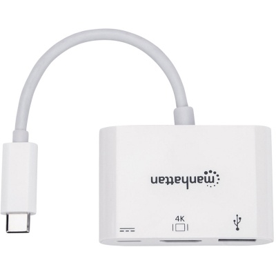 Концентратор Intracom USB3.1 Type-C to HDMI/USB 3.0/PD 60W 4-in-1 White Manhattan (152945)