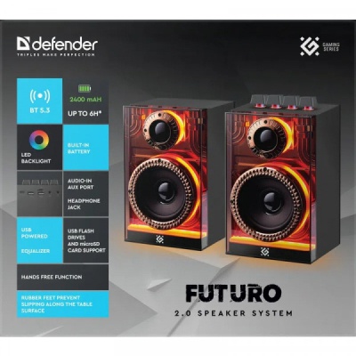 Акустична система Defender Futuro LED Bluetooth Black (65087)