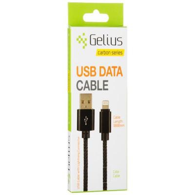 Дата кабель USB 2.0 AM to Lightning Gold Edition Carbon Black Gelius (45844)