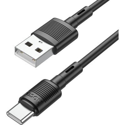 Дата кабель USB 2.0 AM to USB-C 1.0m 3A PVC X83 black HOCO (6931474770905)