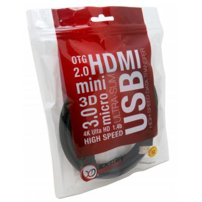 Кабель мультимедійний HDMI to HDMI 1.5m Extradigital (KD00AS1500)