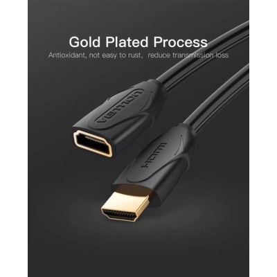 Кабель мультимедійний HDMI M to HDMI F 0.5m black Vention (VAA-B06-B050)
