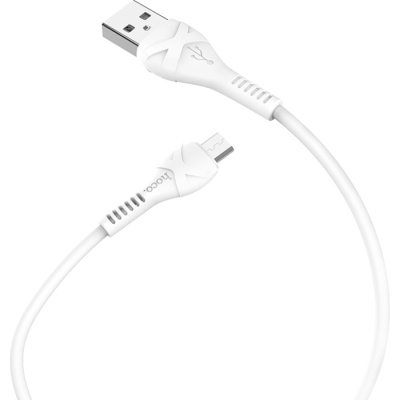 Дата кабель USB 2.0 AM to Micro 5P 1.0m 2.4A PVC X37 white HOCO (6931474710505)