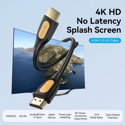 Кабель мультимедійний HDMI M to HDMI M 1.5m 4K black Vention (ALIBG)