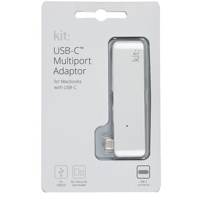 Переходник Type-C to 3*USB 3.0, SD/microSD reader (Silver) Kit (C5IN1SL)