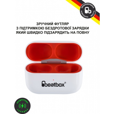 Навушники BeatBox PODS PRO 1 Wireless Charging White-Red (bbppro1wcwr)