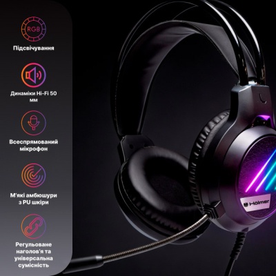 Навушники Hölmer H-01GS 3.5 мм Black (H-01GS)