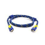 Кабель мультимедійний HDMI M to HDMI M 3.0m V1.4 blue yellow Merlion (YT-HDMI(M)/(M)NY/BL-3.0m)