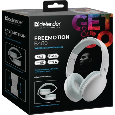 Навушники Defender FreeMotion B480 Bluetooth White (63481)