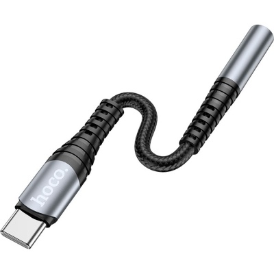 Перехідник USB-C M to 3.5mm F LS33 metal gray HOCO (6931474761163)