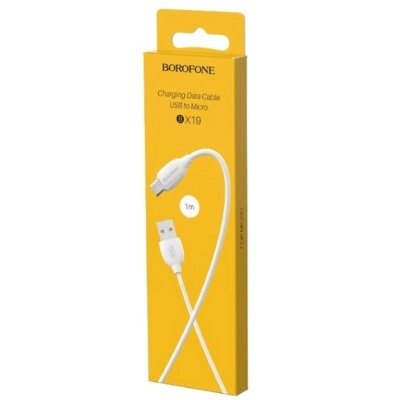 Дата кабель USB 2.0 AM to Micro 5P 1.0m 2.4A white BOROFONE (6931474701787)