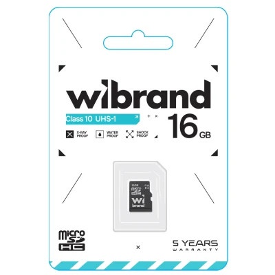 Карта пам'яті Wibrand 16GB microSD class 10 UHS-I (WICDHU1/16GB)