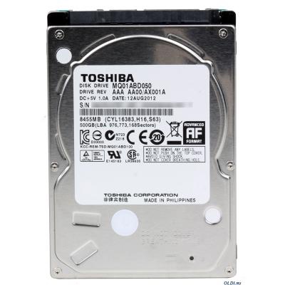 Жесткий диск 2.5' 500GB TOSHIBA (MQ01ABD050-RK)