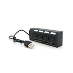 Концентратор Voltronic USB 2.0 to 4xUSB with switches black (YT-HWS4HS-B)
