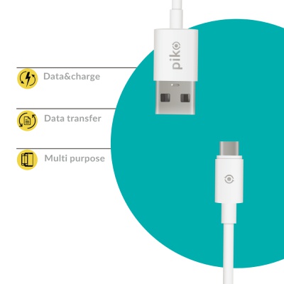 Дата кабель USB 2.0 AM to Type-C 1.2m CB-UT11 White Piko (1283126477522)