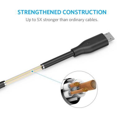 Дата кабель USB 2.0 AM to Micro 5P 0.9m V3 Powerline Black Anker (A8132H12)