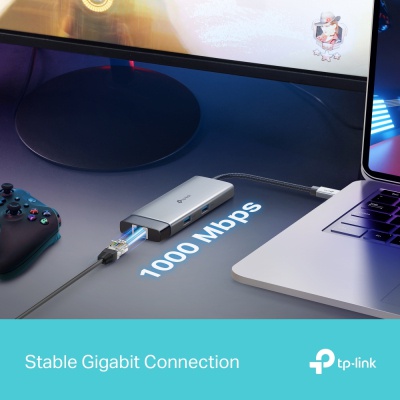 Концентратор TP-Link USB 3.0 6-in-1 2xUSB 3.0 + 1xUSB-C + 1xHDMI + 1xRJ45 + PD 100W (UH6120C)