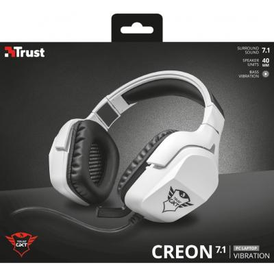 Наушники Trust GXT 354 Creon 7.1 Bass Vibration USB WHITE (22054)