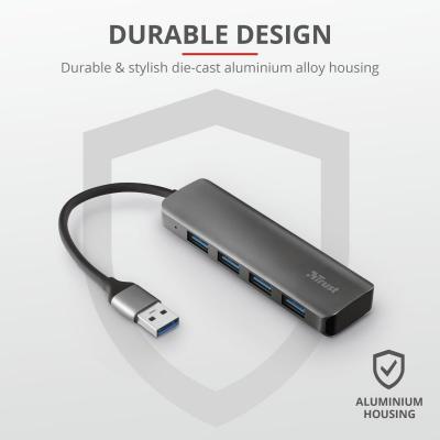 Концентратор Trust Halyx 4-Port USB-A 3.2 ALUMINIUM (23327_TRUST)