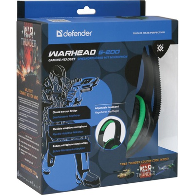 Наушники Defender Warhead G-200 Green-Black (64119)