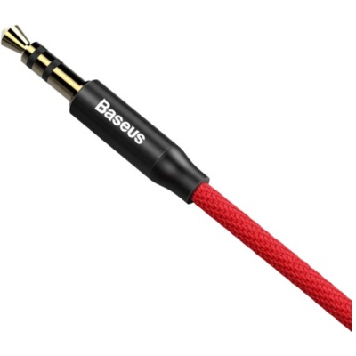 Кабель мультимедійний Jack 3.5mm Yiven M30 M/M 1.5m red-black Baseus (CAM30-C91)