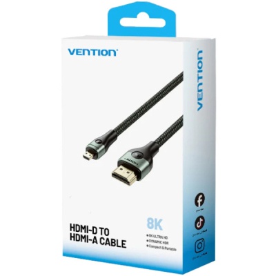 Кабель мультимедійний HDMI M to HDMI micro M 1.0m V2.0 8K 60Hz green Vention (AGKGF)